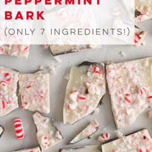 Vegan Peppermint Bark -- This simple seven-ingredient peppermint bark recipe is perfect for the holidays. Smooth dark chocolate, a peppermint coconut butter layer, and crushed candy canes is the perfect combination for an easy and healthy Christmas candy. #vegan #glutenfree #paleo #christmas #candy #dessert | Mindful Avocado