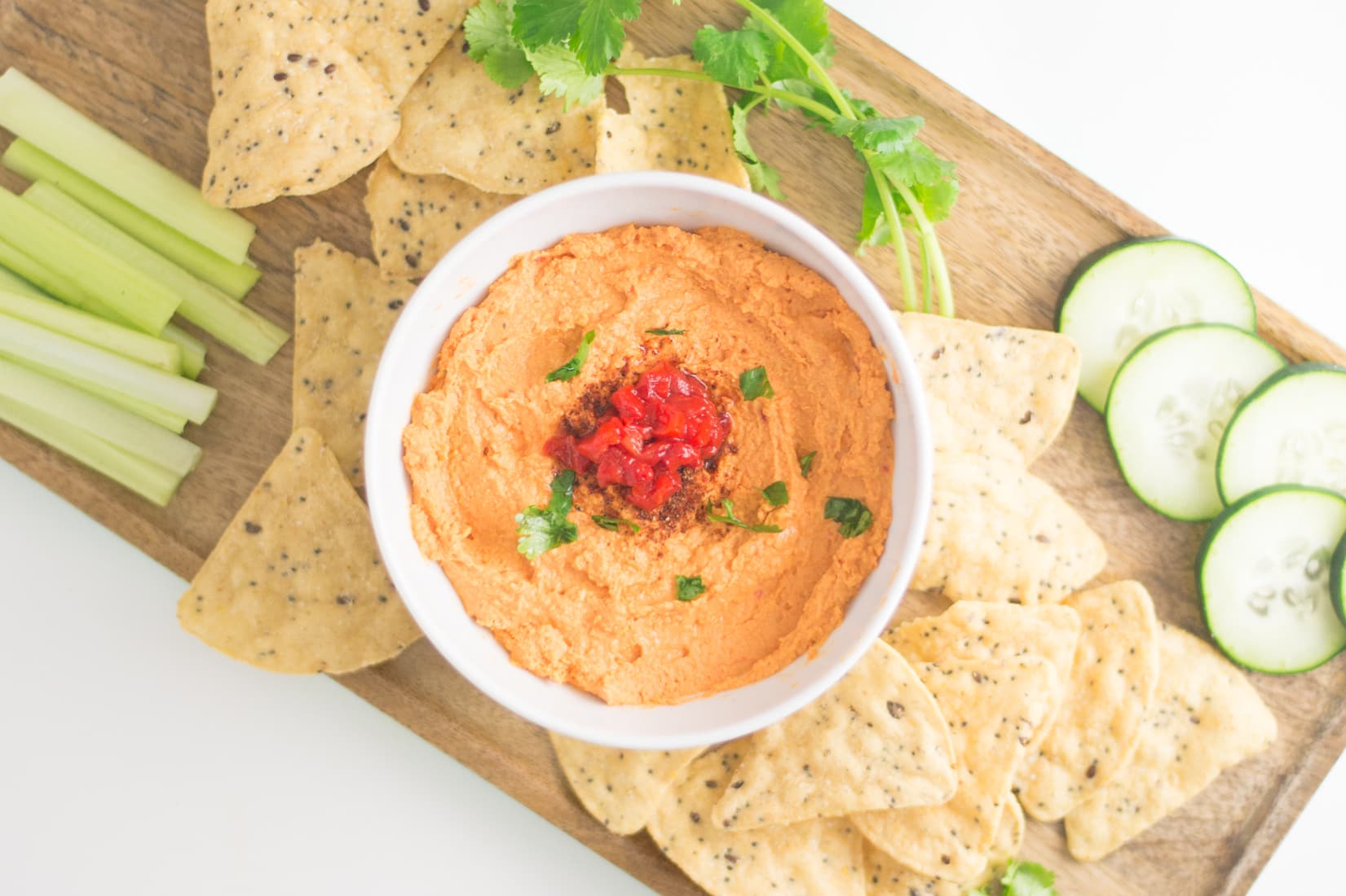 Roasted Red Pepper Hummus • Mindful Avocado