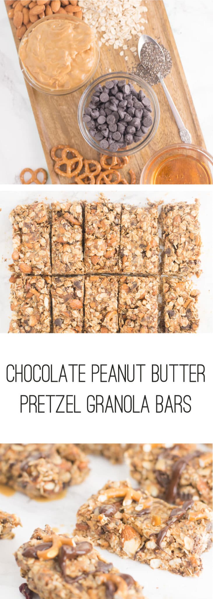 Chocolate Peanut Butter Pretzel Granola Bars -- This granola bar recipe is naturally vegan and gluten free and is packed with healthy ingredients. This takes snacking to a whole new level! - mindfulavocado