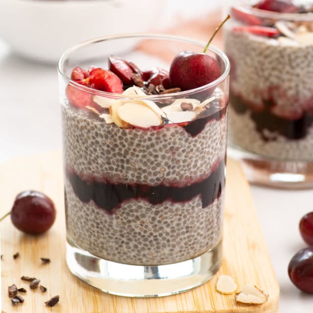 Vegan Chia Pudding with Cherry Compote - Mindful Avocado