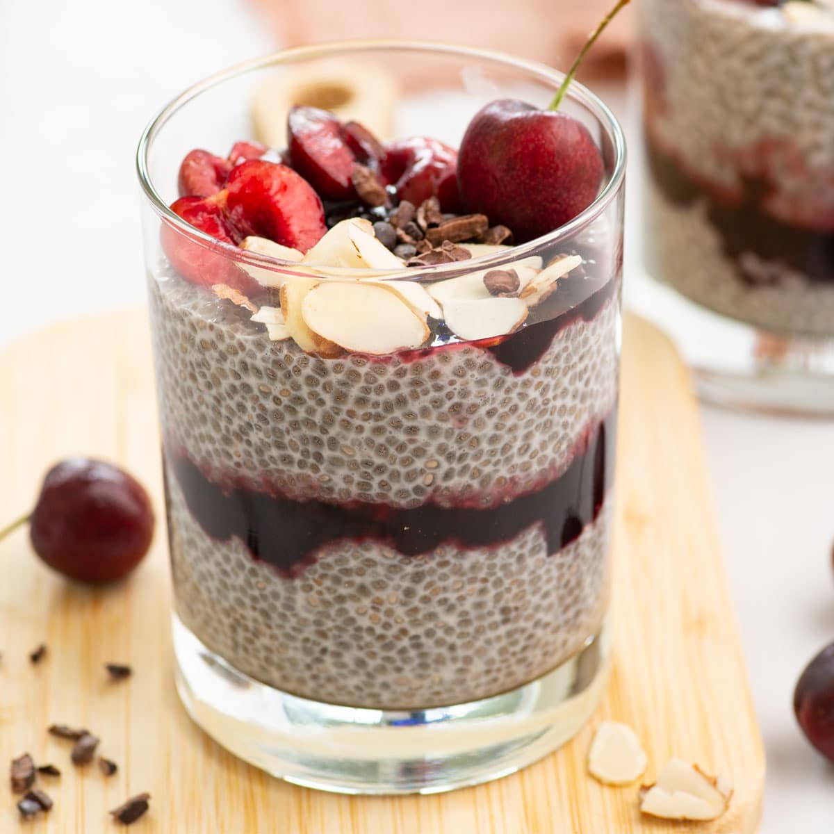 Vegan Chia Pudding with Cherry Compote - Mindful Avocado