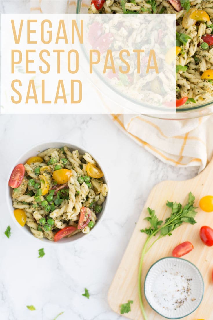 {vegan} pesto pasta salad