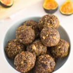 bowl of fig and walnut energy balls