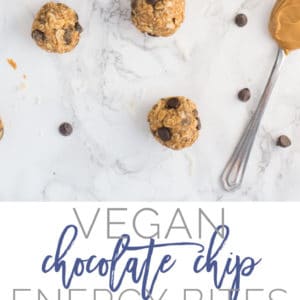 Peanut Butter Chocolate Chip Energy Bites -- These healthy no-bake peanut butter chocolate chip energy bites are naturally vegan, gluten-free, and full of REAL and SIMPLE ingredients! #energybites #healthy #cleaneating #vegan #plantbased #glutenfree | mindfulavocado