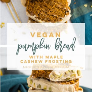 Vegan pumpkin loaf is the PERFECT plant based recipe for Fall! Easy to make, and healthy, this recipe can be enjoyed for breakfast, dessert, or a snack. #fallrecipes #thanksgiving #holidays #vegan #dessert #pumpkin #pumpkinbread | Mindful Avocado