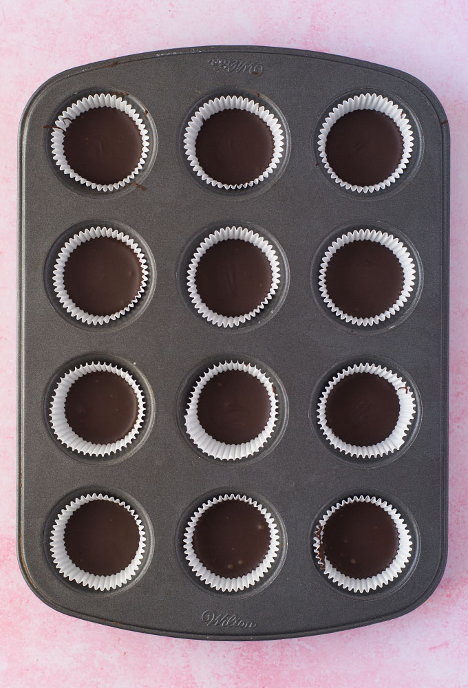 chocolate in mini cupcake tin