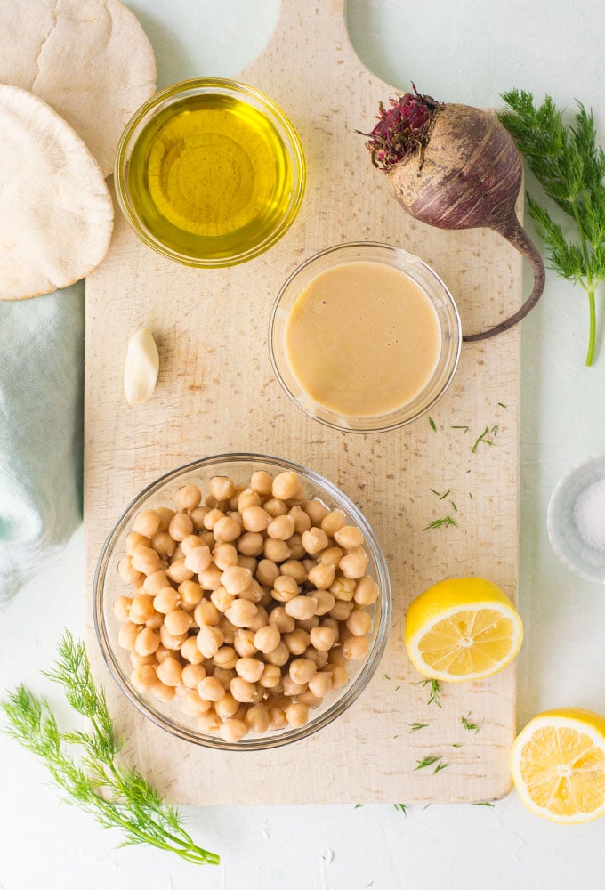 ingredients for homemade hummus