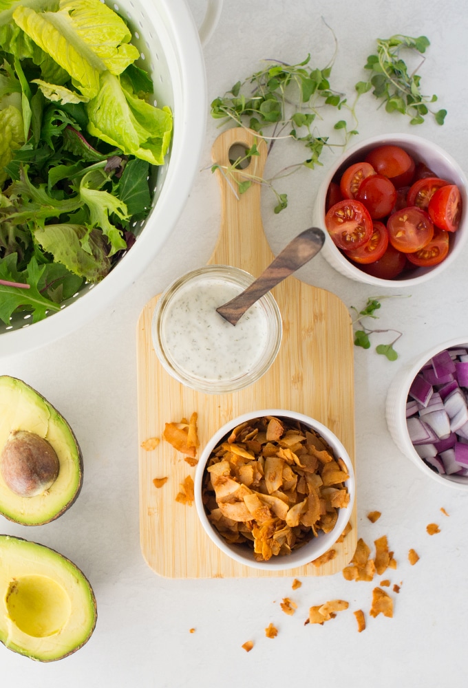 ingredients for vegan cobb salad