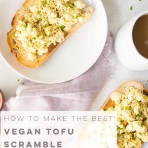 Learn how to make the BEST tofu scramble! So light and fluffy tasting like eggs! Best of all, it's healthy and easy to make! #tofuscramble #vegantofuscramble #veganbreakfast #vegan | Mindful Avocado