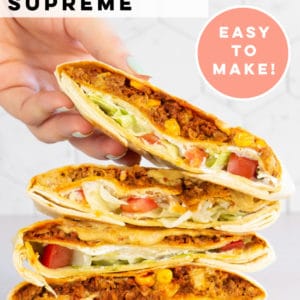 Vegan Crunchwrap Supreme Recipe -- If you are in need of a super easy and delicious vegan meal, look no further! You only need a handful of ingredients to whip up this recipe. #crunchwrap #vegancrunchwrap #easyvegandinner #veganmexican | Mindful Avocado