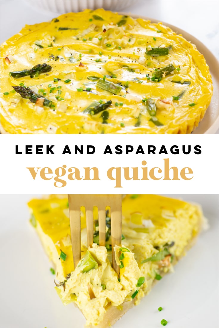 Leek and Asparagus Vegan Quiche - Mindful Avocado