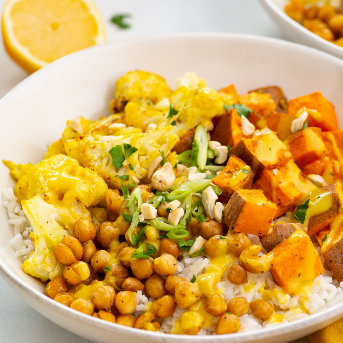  Vegan Rice Bowls with Sunshine Sauce 